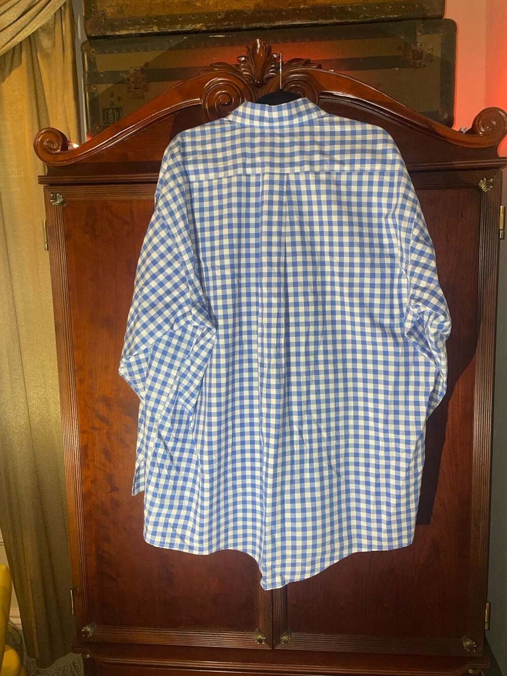 Bills Khakis XXL Blue and White Gingham Check Button Down Long Sleeve Sport Shir - Picture 5 of 9